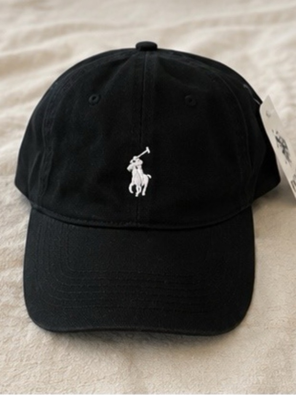 Polo by Ralph Lauren Black Cap with White Polo Player Logo